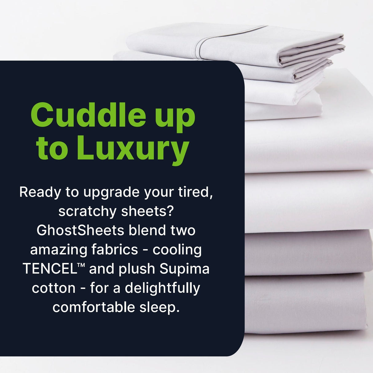 Sheet Set Luxurious Supima, Wrinkle Resistant, Breathable, With 2 Ghostgrip Band