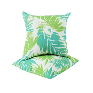 6 Pack Outdoor Pillow Covers - Aqua Tropical Palm