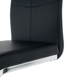 Modern Dining Chairs With Padded Seat And Metal Legs