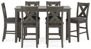 Caitbrook - Rect Drm Counter Table Set (Set of 7) - Gray