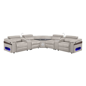 Nova - Sectional With Bluetooth Speaker, LED And Lifting Wine Cabinet