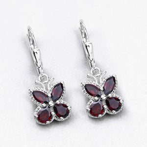 2.60 Carat Genuine Garnet .925 Sterling Silver Earrings