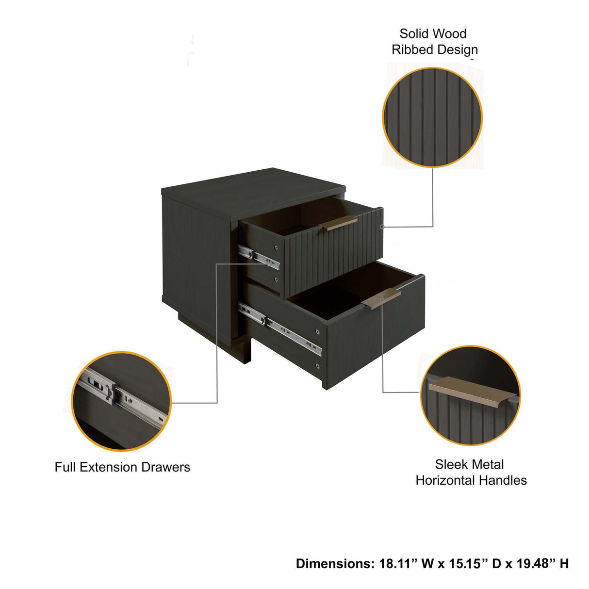 Granville - Nightstand With 2 Drawers