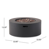 Round Iron Fire Pit With 40,000 BTU