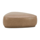 Pebble 44" Rounded Triangle Cocktail Ottoman in Tuscan Tan Brown Leather