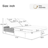 TREXM Outdoor Daybed with Adjustable Backrest