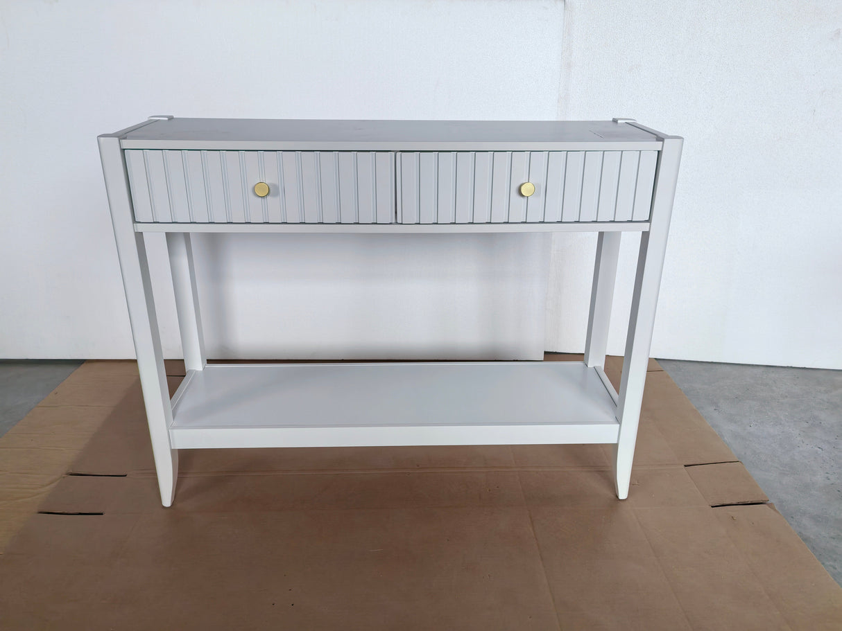29.53" Tall Console Table with Drawers and Storage Shelf