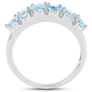 1.68 Carat Genuine Swiss Blue Topaz .925 Sterling Silver Ring