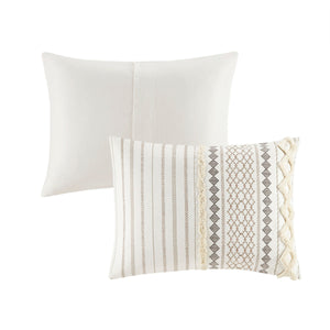 King/Cal King Cotton Printed Duvet Cover Set with Chenille