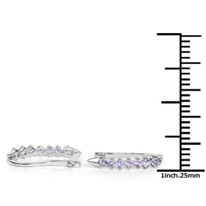 0.98 Carat Genuine Tanzanite .925 Sterling Silver Earrings