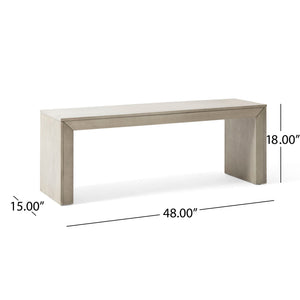 Acacia Wood Dining Bench with Farmhouse Style - Gray