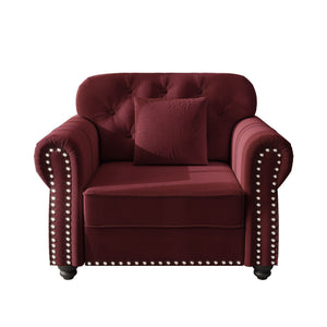 Upholstered Sofa With Nailhead Trim And Rolled Armrests