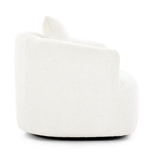 360° Swivel Barrel Sofa Chair With Throw Pillow, Upholstered Accent Chair