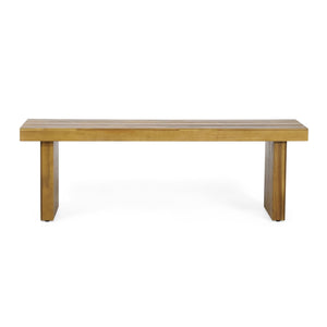 Nahanni Rustic Acacia Wood Bench with Slat Design - Natural