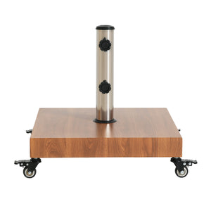Malibu Square Umbrella Base with Wheels - Concrete & Iron Outdoor Stand