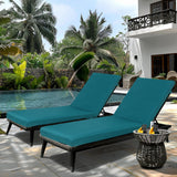 2-Piece Outdoor Chaise Lounge Cushion Set, Smoke Blue