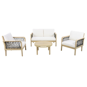 4-Piece Acacia Wood Outdoor Patio Furniture Set