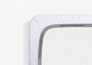 Hyper-Linen Crib Sheet with Powerband® - White