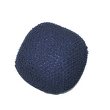 Semi Rounded Pouf Cable Knitted Perfect Seating