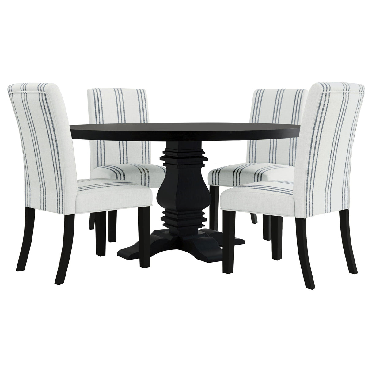 Draper - Upholstered Dining Chair (Set of 2) With Vertical Stripes - Beige