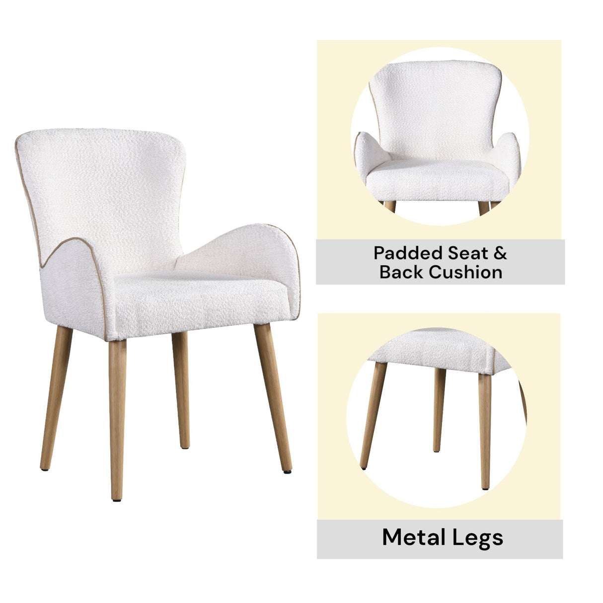 Qwin Boucle Side Chair (Set of 2) - Beige