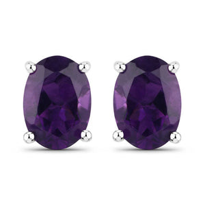 1.60 Carat Genuine Amethyst .925 Sterling Silver Earrings
