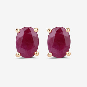 1.70 Carat Genuine Ruby 10K Yellow Gold Earrings