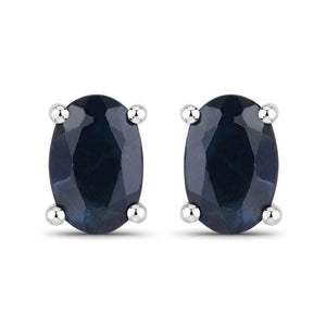 0.96 Carat Genuine Blue Sapphire 10K White Gold Earrings