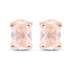 0.72 Carat Genuine Morganite .925 Sterling Silver Earrings