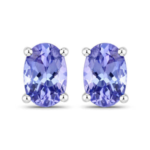 0.88 Carat Genuine Tanzanite .925 Sterling Silver Earrings