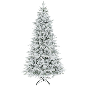 HOMCOM 7.5 ft Artificial Frosted Christmas Tree