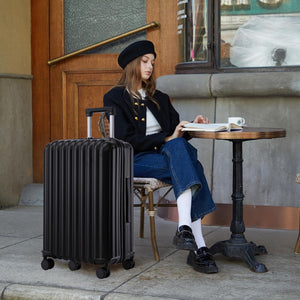 ABS Spinner Wheel Luggage Carry On Suitcase with Cup Holder and USB Port