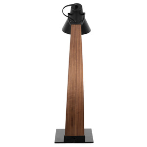 Noah Mid-Century Modern Table Lamp in Walnut and Black
