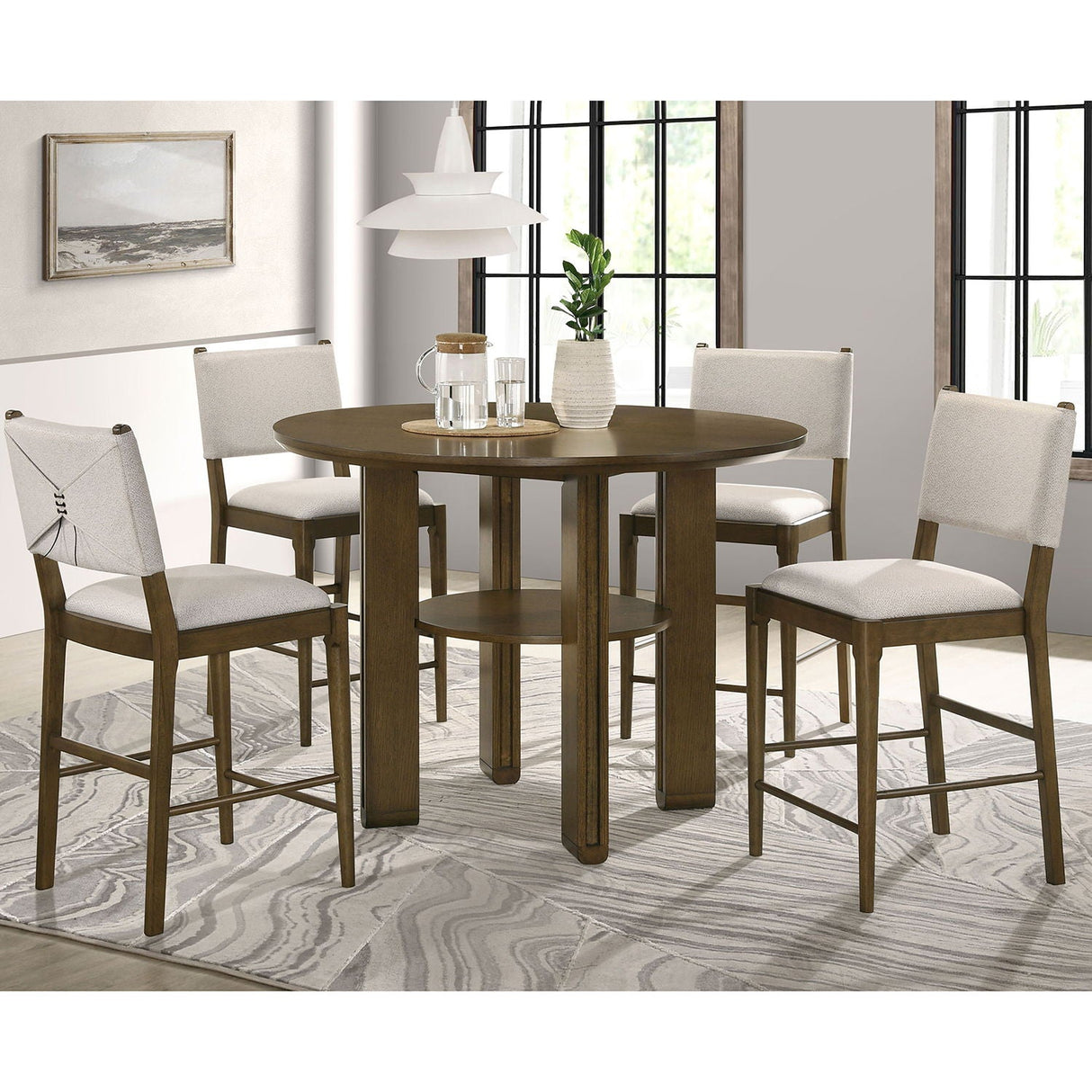 Crispin - Round Counter Height Dining Table - Brown