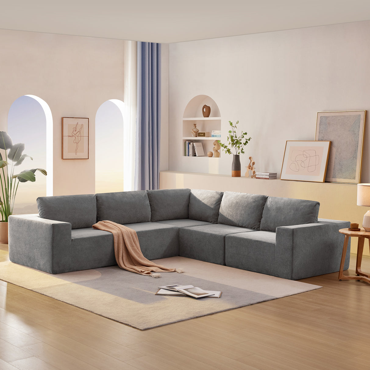 The Caitlyn Plush Modular Terrycloth Sectional