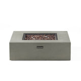 Contemporary 50,000 BTU Square MgO Fire Table with Clean Lines in Light Grey