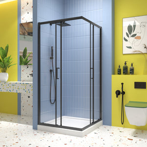Sliding Shower Door with 1/4" Tempered Clear Glass, 34.625 in. x 72 in.