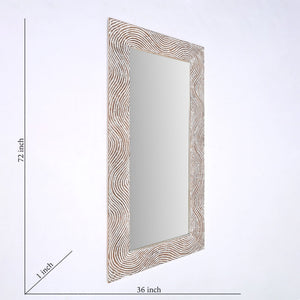 Handcarved Rectangle Mirror Accent With 3mm Glass - Antique White