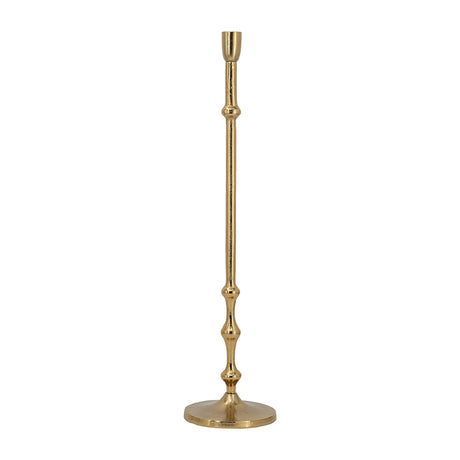 5.5x23.5'-Slender-Aluminum-Taper-Candle-Holder-with-Bead-Accents,-Bronze-Candle-Holders