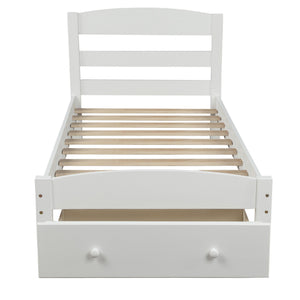 Platform Bed Frame With Storage Drawer And Wood Slat Support No Box Spring Needed