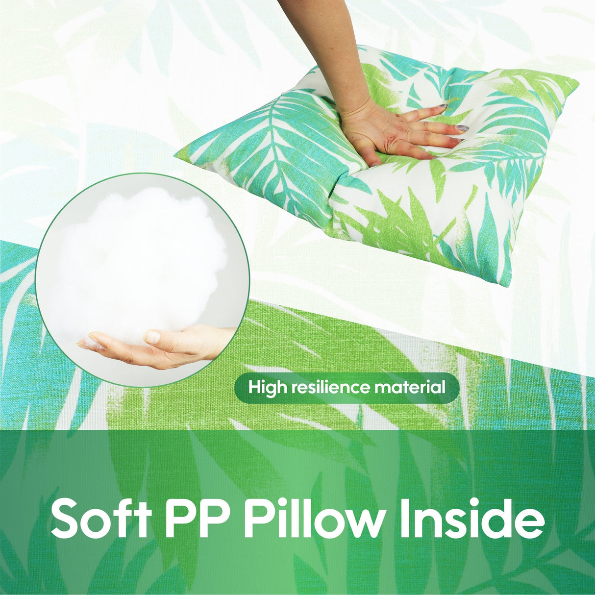 2 Pack Outdoor Throw Pillows, Waterproof & Fade-Resistant Patio Cushions (18x18 Inch, Green)