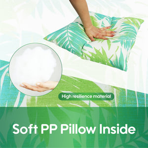 2 Pack Outdoor Throw Pillows, Waterproof & Fade-Resistant Patio Cushions (18x18 Inch, Green)