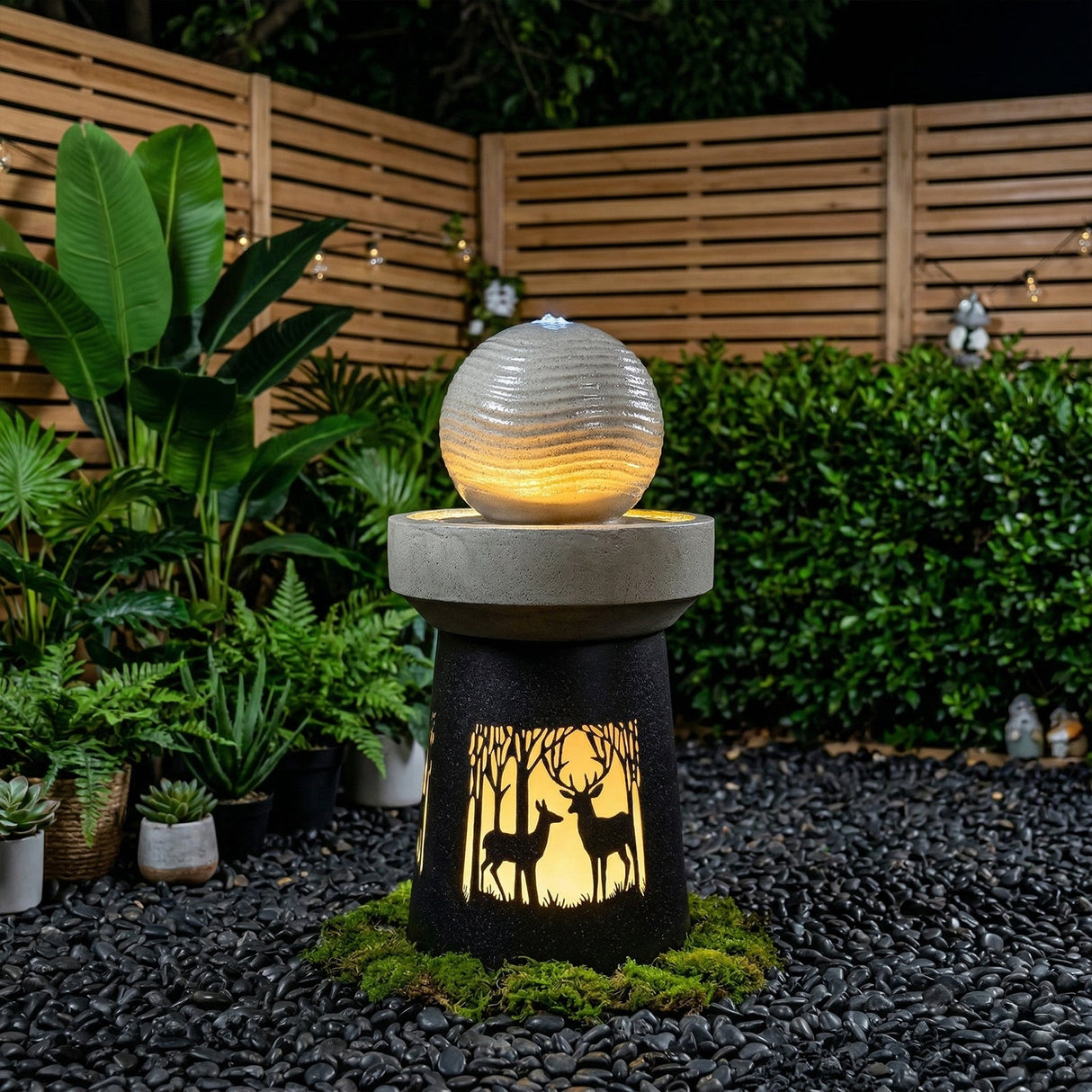 Outdoor Garden Lantern with Warm LED Light