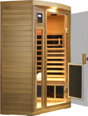 Low EMF Two person Far-infrared Red cedar Deluxe indoor pentagonal sauna room