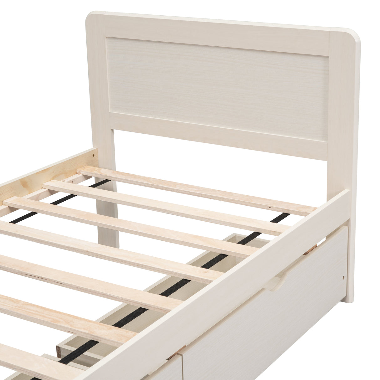 The Space-Saving Rubberwood Twin Bed With Integrated Storage
