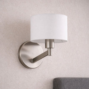 Nebula - Base Wall Lamp With Rotary Switch Shade - Brushed Nickel / Silver / White