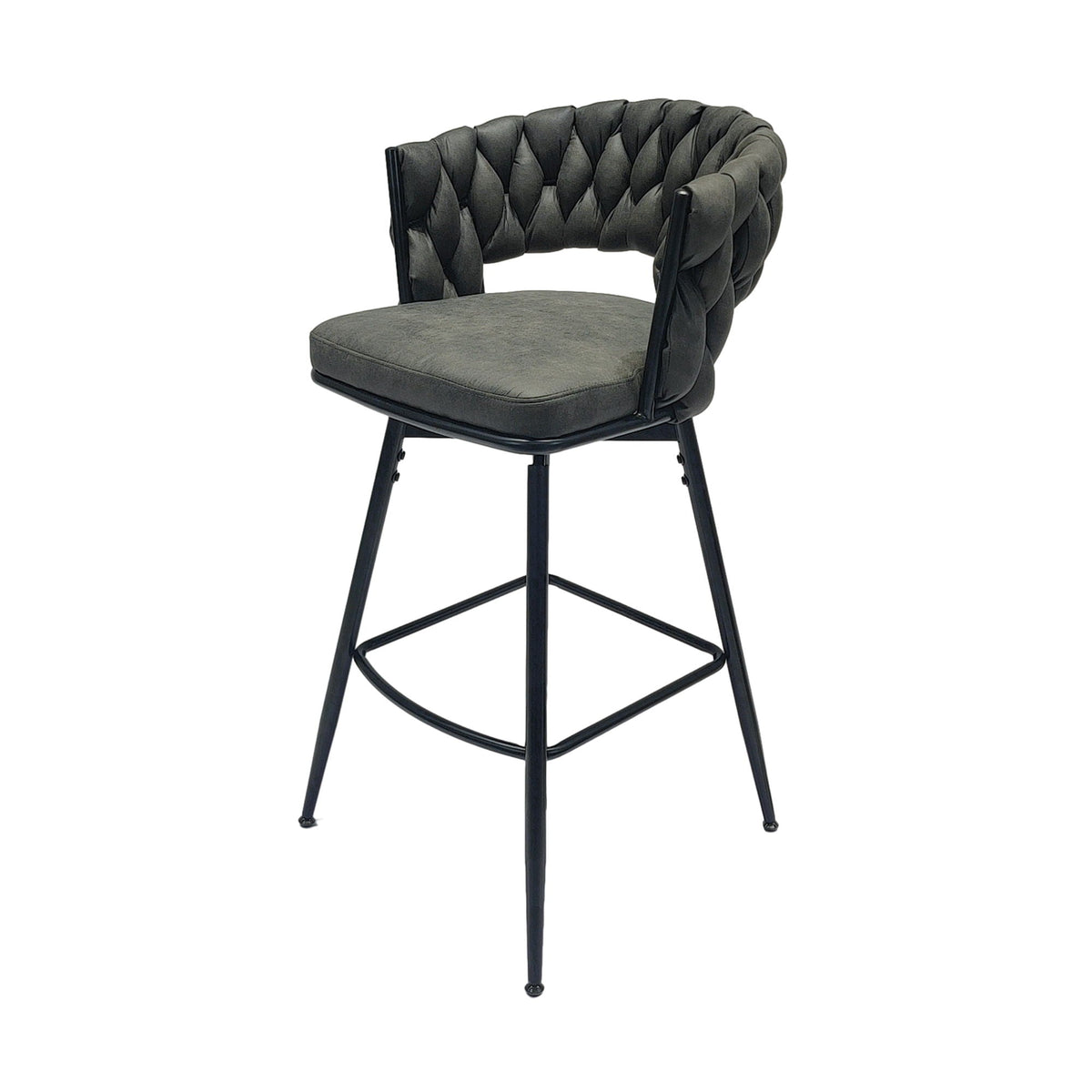 Bar Stool 360 Swivel With Back Footrest