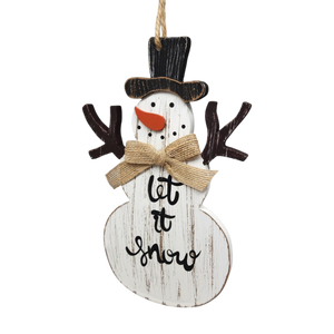 Charming Wooden Snowman Ornament
