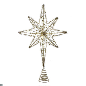 8-Point Gold Metal Star Treetop - 19.7 Inches