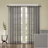 Solid Crushed Curtain Panel Pair (2 Pcs Window Panels) - Grey